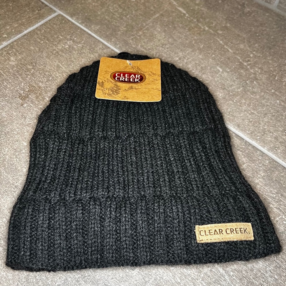 Clear Creek Dark Gray Ribbed Knit Hat